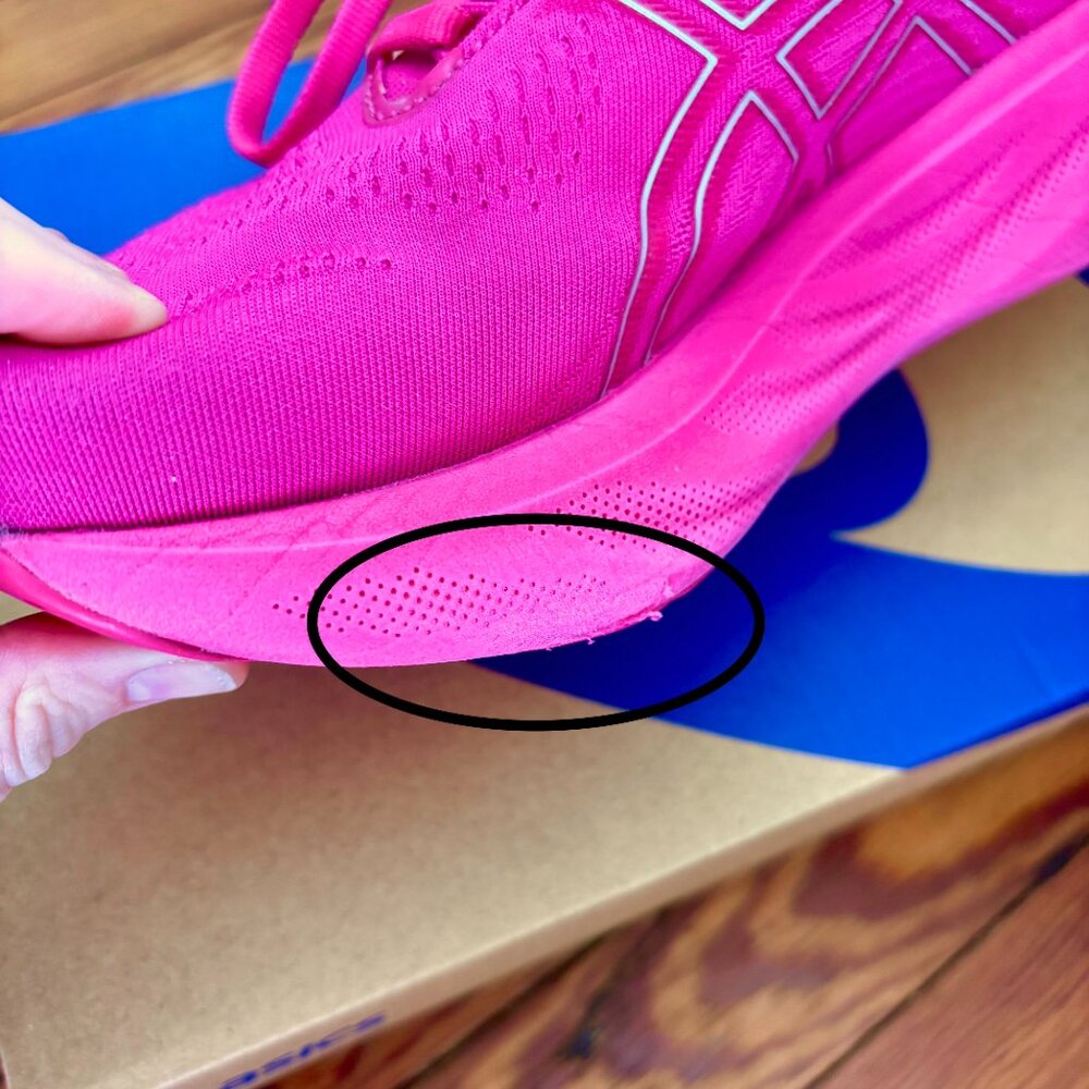 Asics Gel Nimbus 25 in Pink Rave/Pure Silver, Size 8.5 - Picture 10 of 11